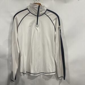 NILS Women M 3/4 Zip Pullover Top White Long Sleeve Ski Snow Snowboard Skier